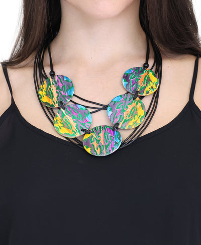 Statement Cord Necklace  w/ Beads image 1