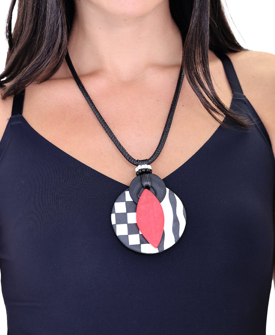 Printed Pendant Cord Necklace view 