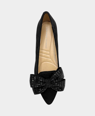 Suede Pump w/ Crystal Bow image 2