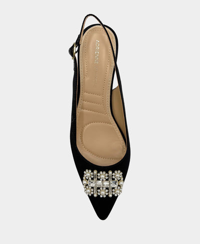 Satin Kitten Slingback Pump w/ Crystals & Pearls image 2