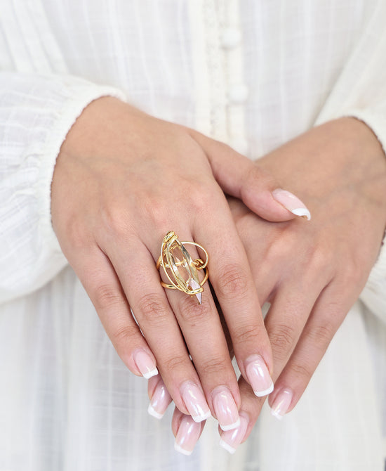 Large Genuine Crystal Ring view 