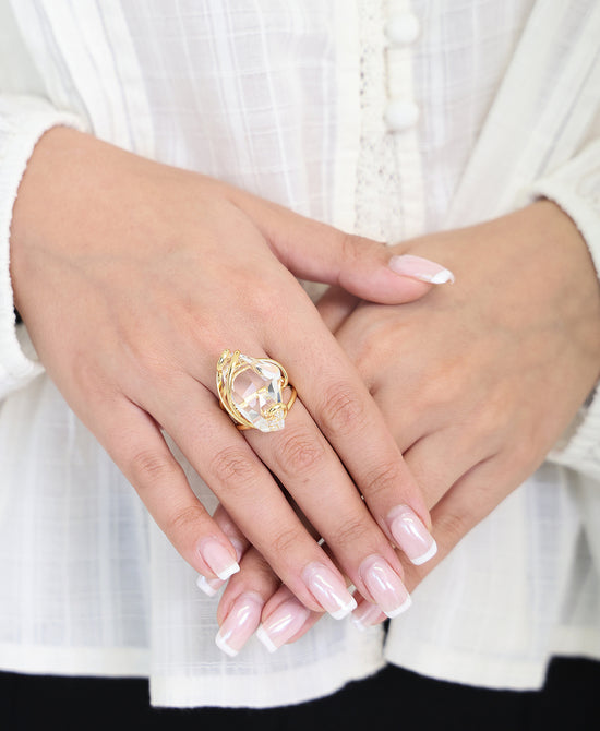 Large Genuine Crystal Ring view 