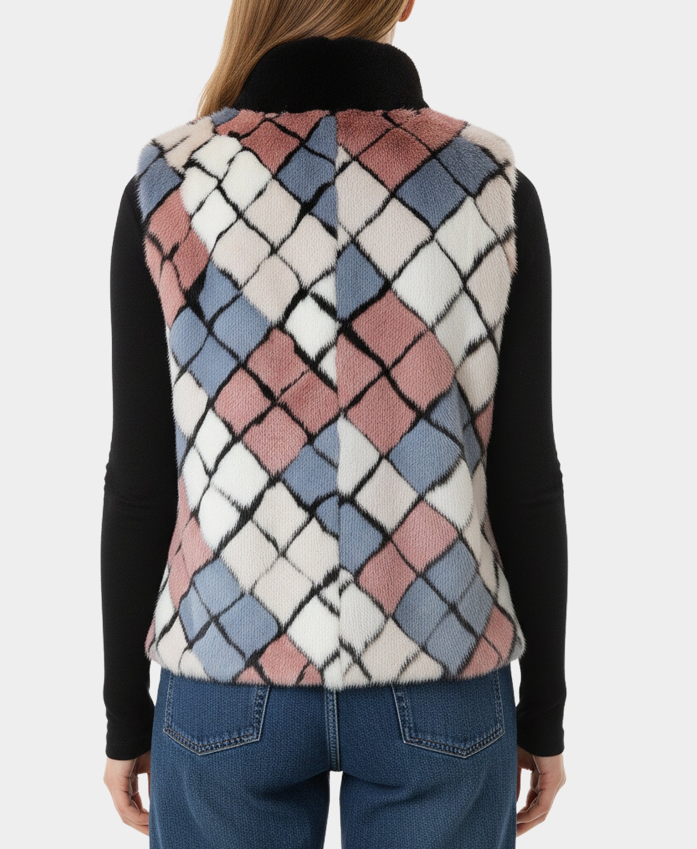 Mink Color Block Vest view 3