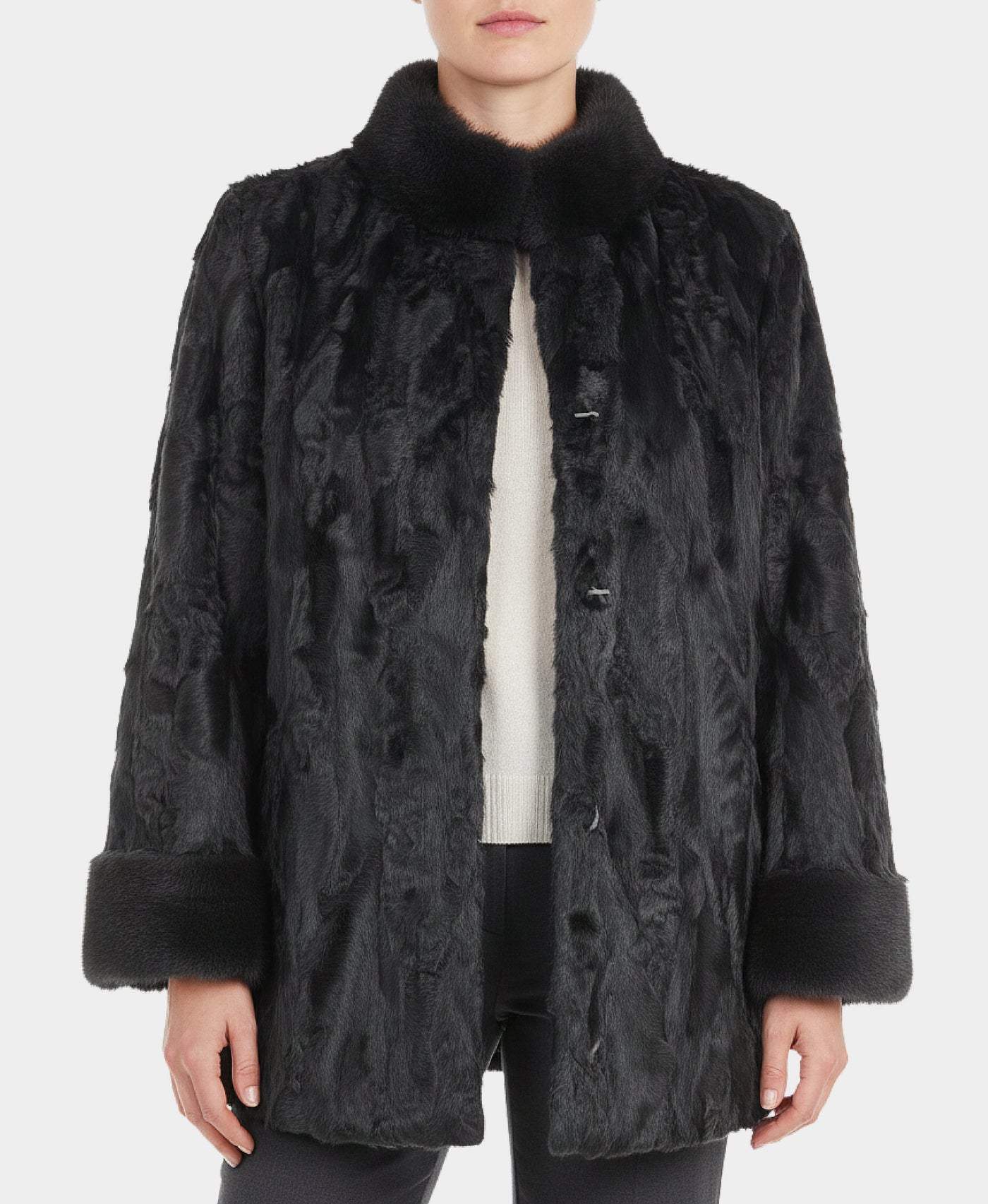 Swakara Jacket w/ Mink Trim view 1