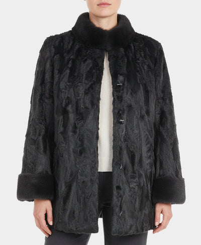 Swakara Jacket w/ Mink Trim image 1