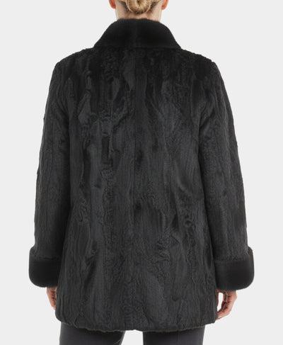 Swakara Jacket w/ Mink Trim image 3