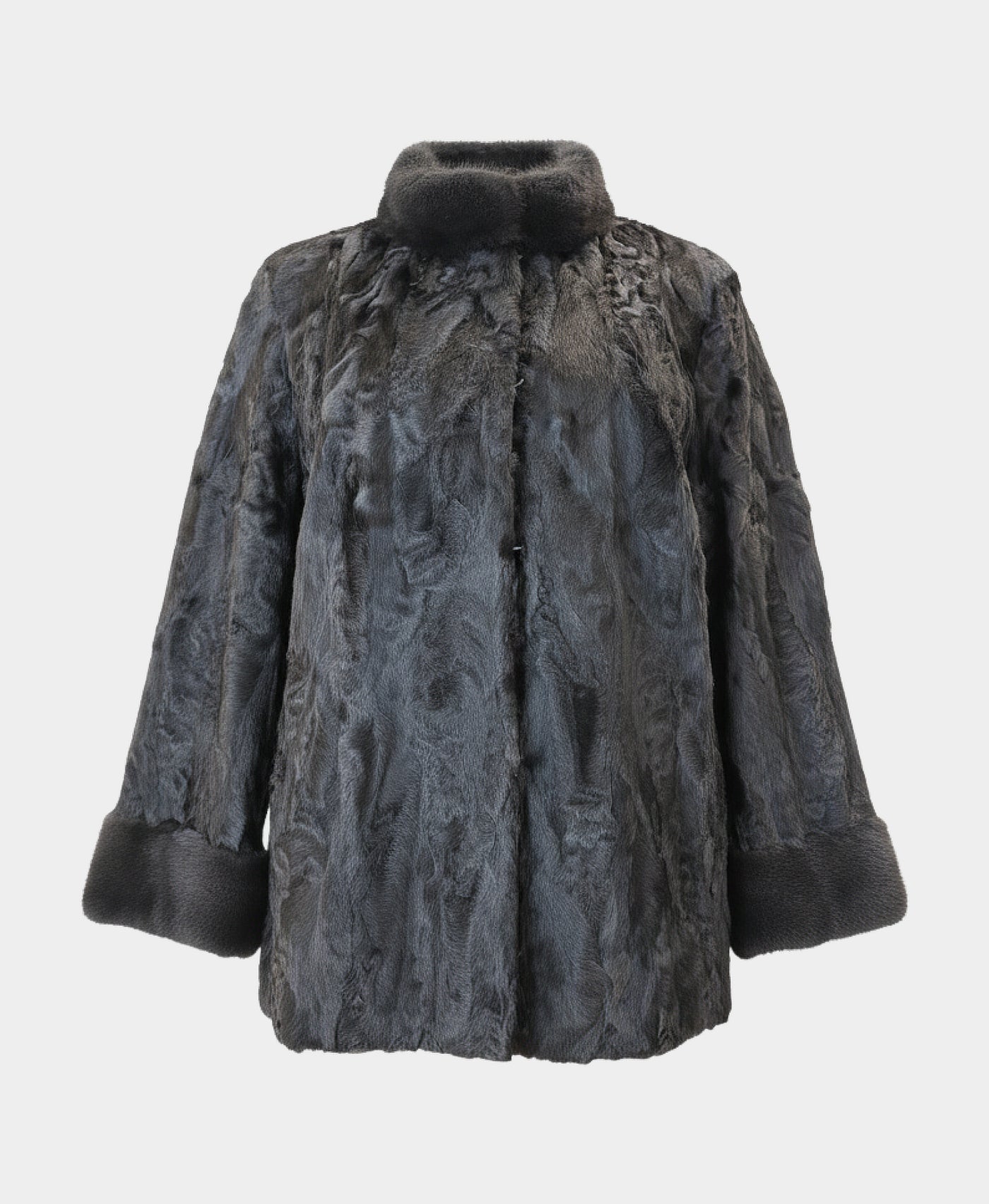 Swakara Jacket w/ Mink Trim view 4