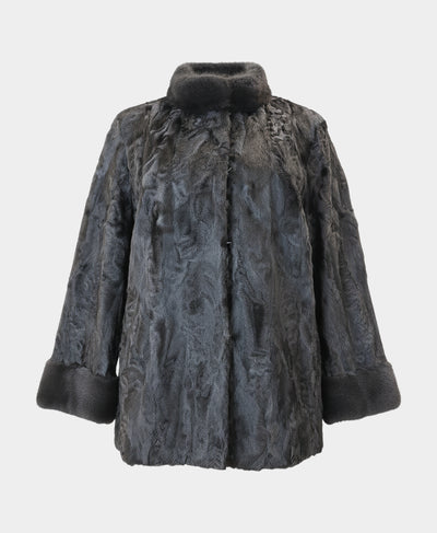 Swakara Jacket w/ Mink Trim image 4