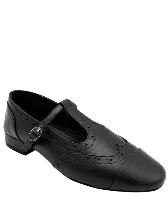 Leather Flat w/ Eyelet Detail view 