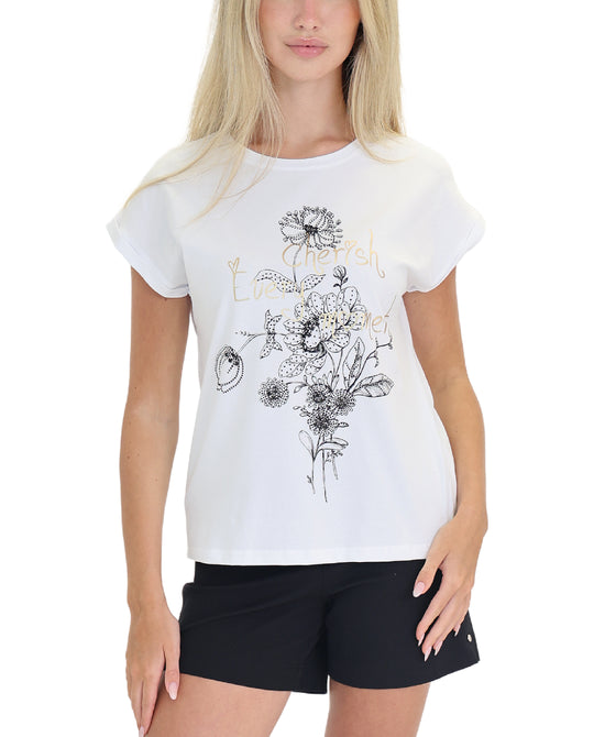 "Cherish Every Moment" Tee w/ Rhinestones view 