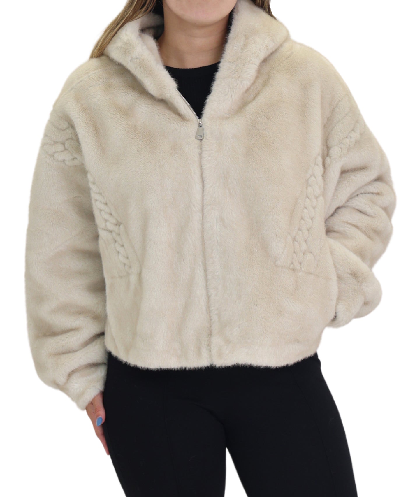 Faux Fur Jacket w/ Hood view 1