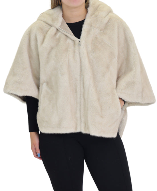 Faux Fur Hooded Cape view 