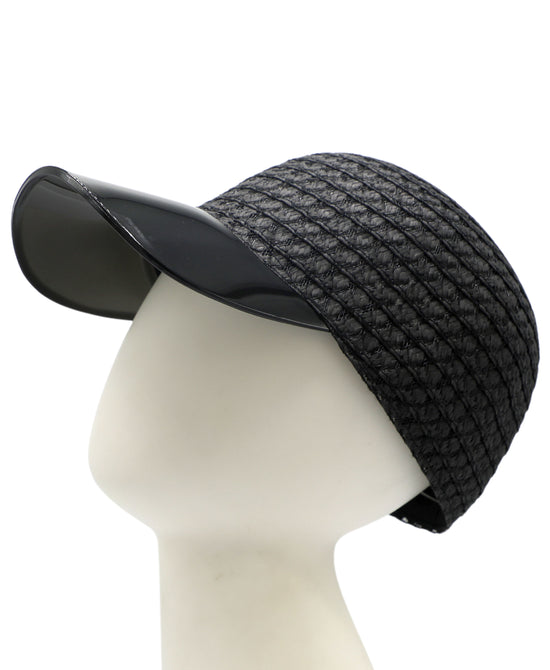 Straw Visor Hat w/ Transparent Front view 