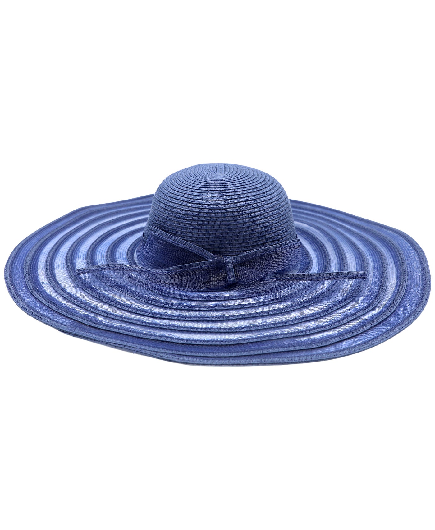 Large Striped Floppy Hat w/ Bow view 1