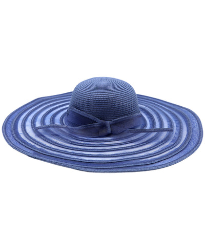 Large Striped Floppy Hat w/ Bow image 1