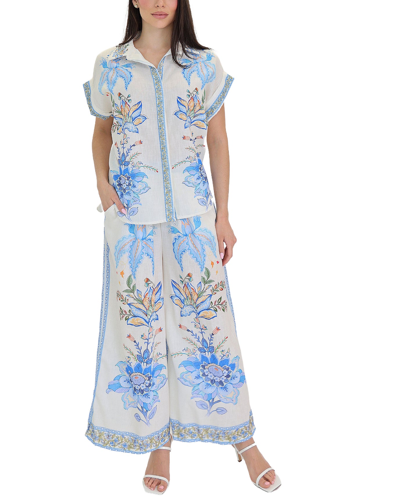Floral Print Top & Pant Set- 2 Pc Set view 1