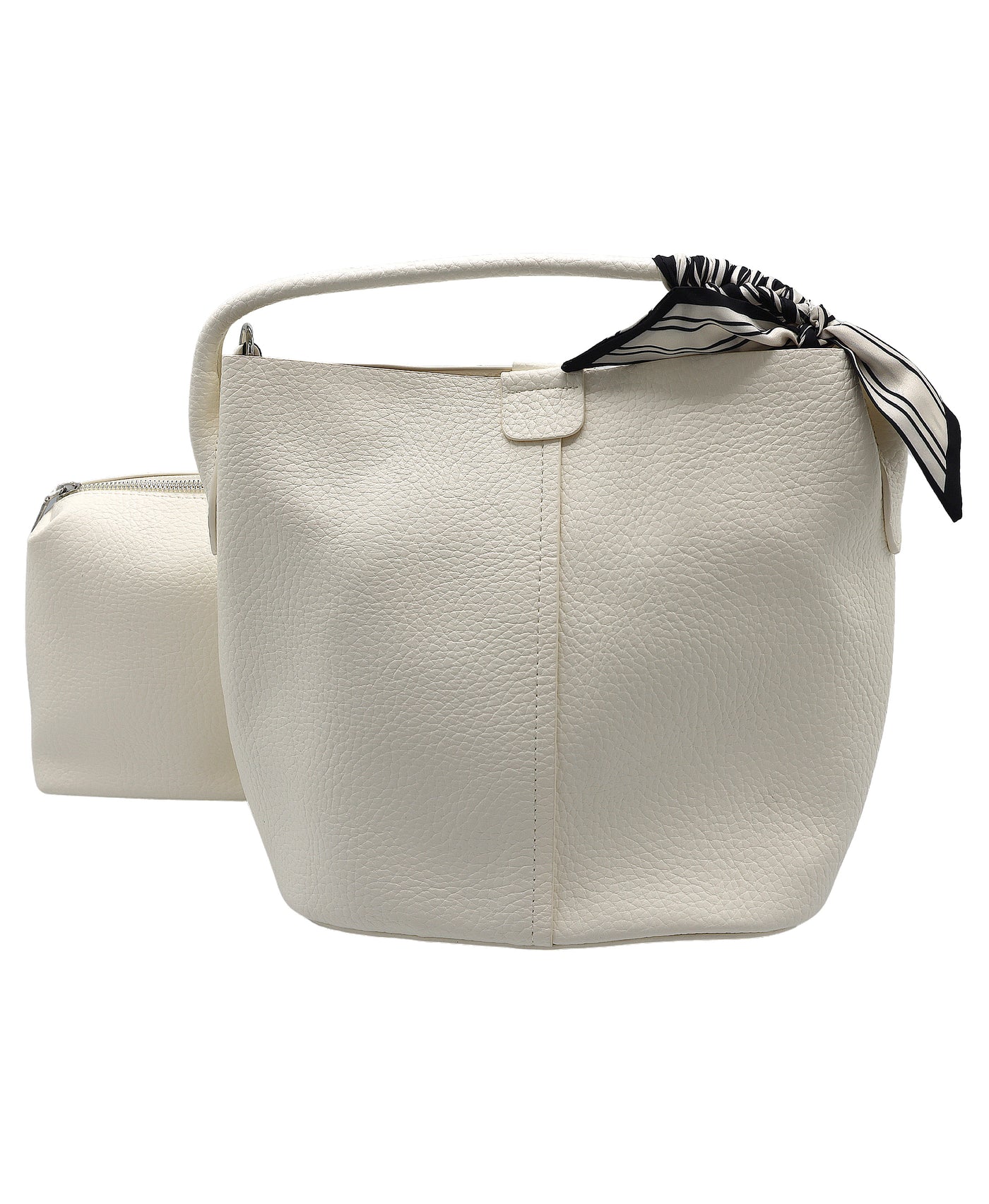 2in1 Faux Leather Handbag w/ Twilly view 1