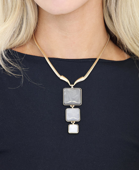 Square Drop Necklace view 