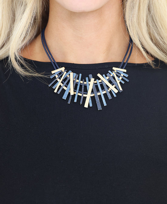 Asymmetrical Bar Cord Necklace view 