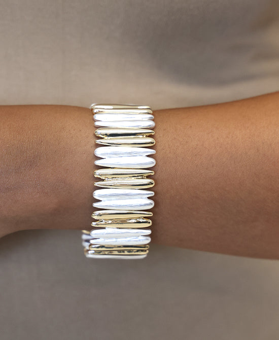 Faux Pearl Elastic Bracelet view 