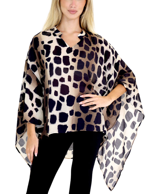 Leopard Print Poncho Blouse view 