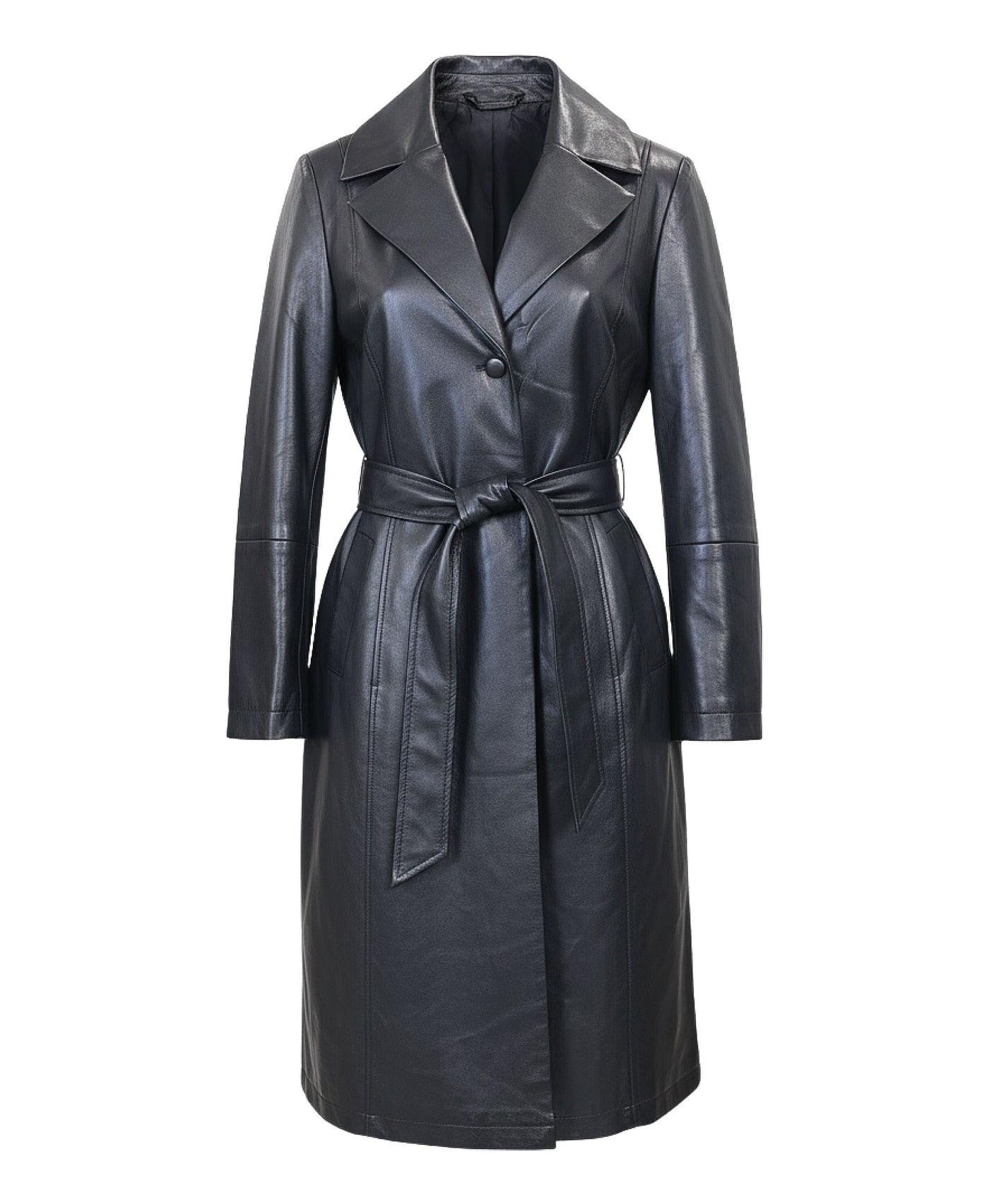 Faux Leather Trench Coat view 2