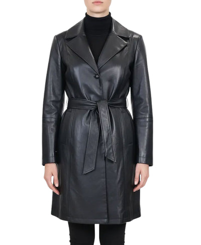 Faux Leather Trench Coat image 1
