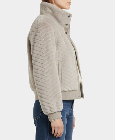 Faux Fur Jacket w/ Wool Trim image 2