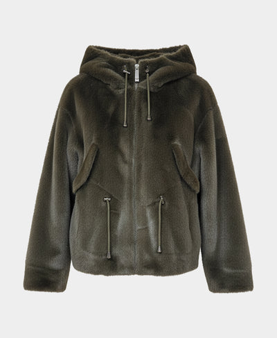 Faux Fur Jacket w/ Hood image 4