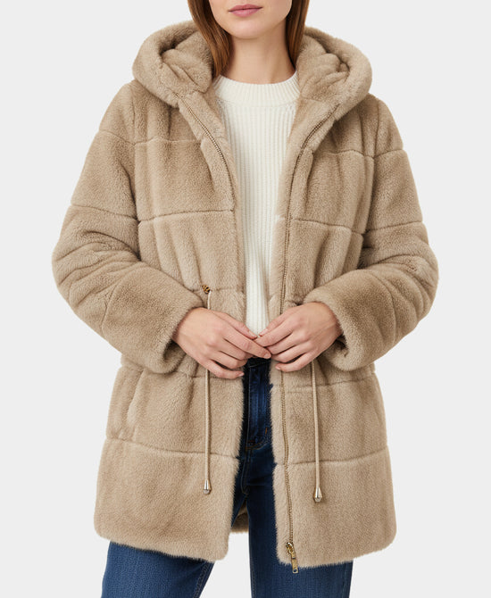 Faux Fur Jacket w/ Hood view 