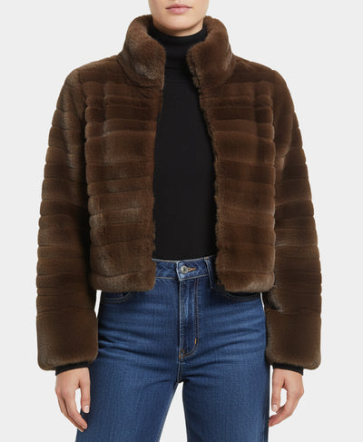 Faux Fur Cropped Jacket image 1