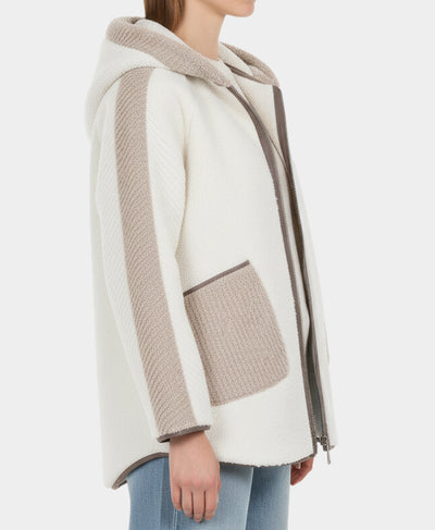 Reversible Faux Fur Contrast Cape w/ Hood image 6