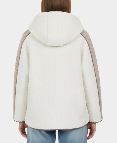 Reversible Faux Fur Contrast Cape w/ Hood image 7