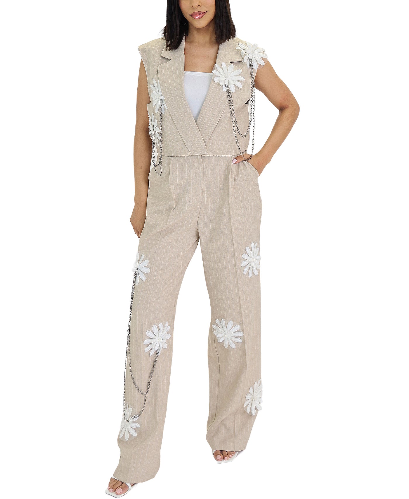 Crop Vest w/ Pants - 2 Pc Set view 1