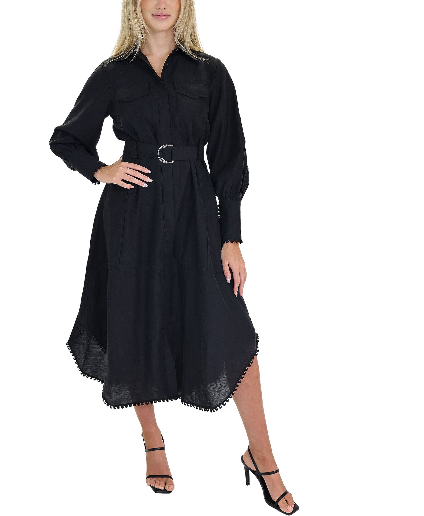 Midi Dress w/ Swirl Trim view 1
