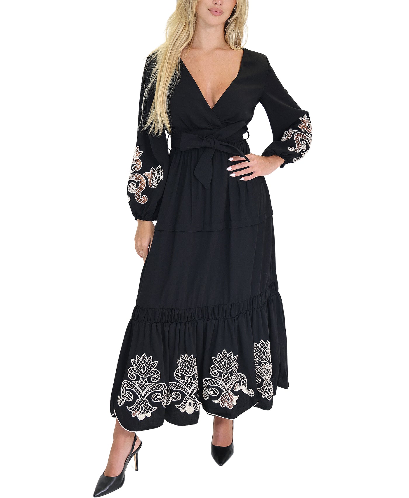 Embroidered Maxi Dress view 1