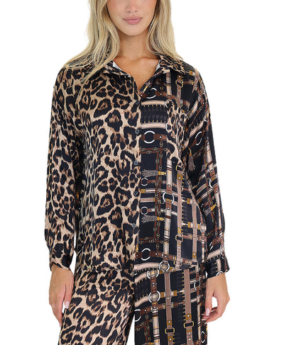 Leopard & Chain Print Blouse image 1