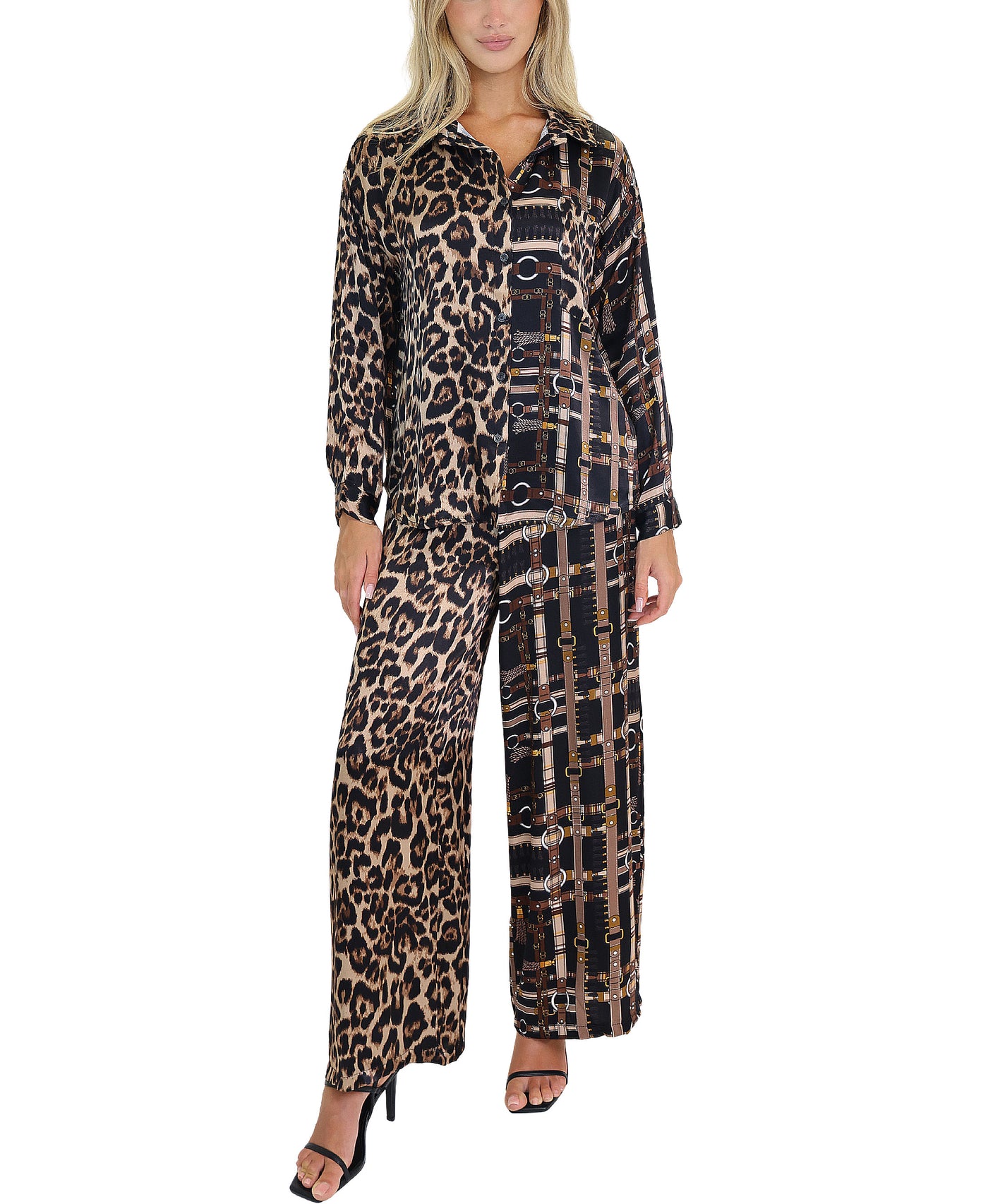 Leopard & Chain Print Blouse view 2