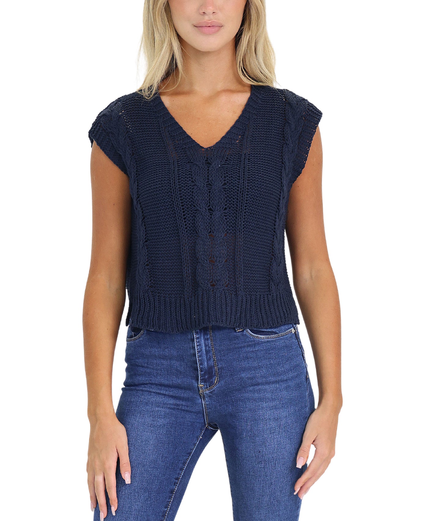 Cable Knit Sweater Vest view 1