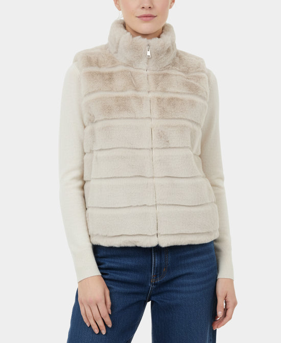 Solid Faux Fur Vest view 