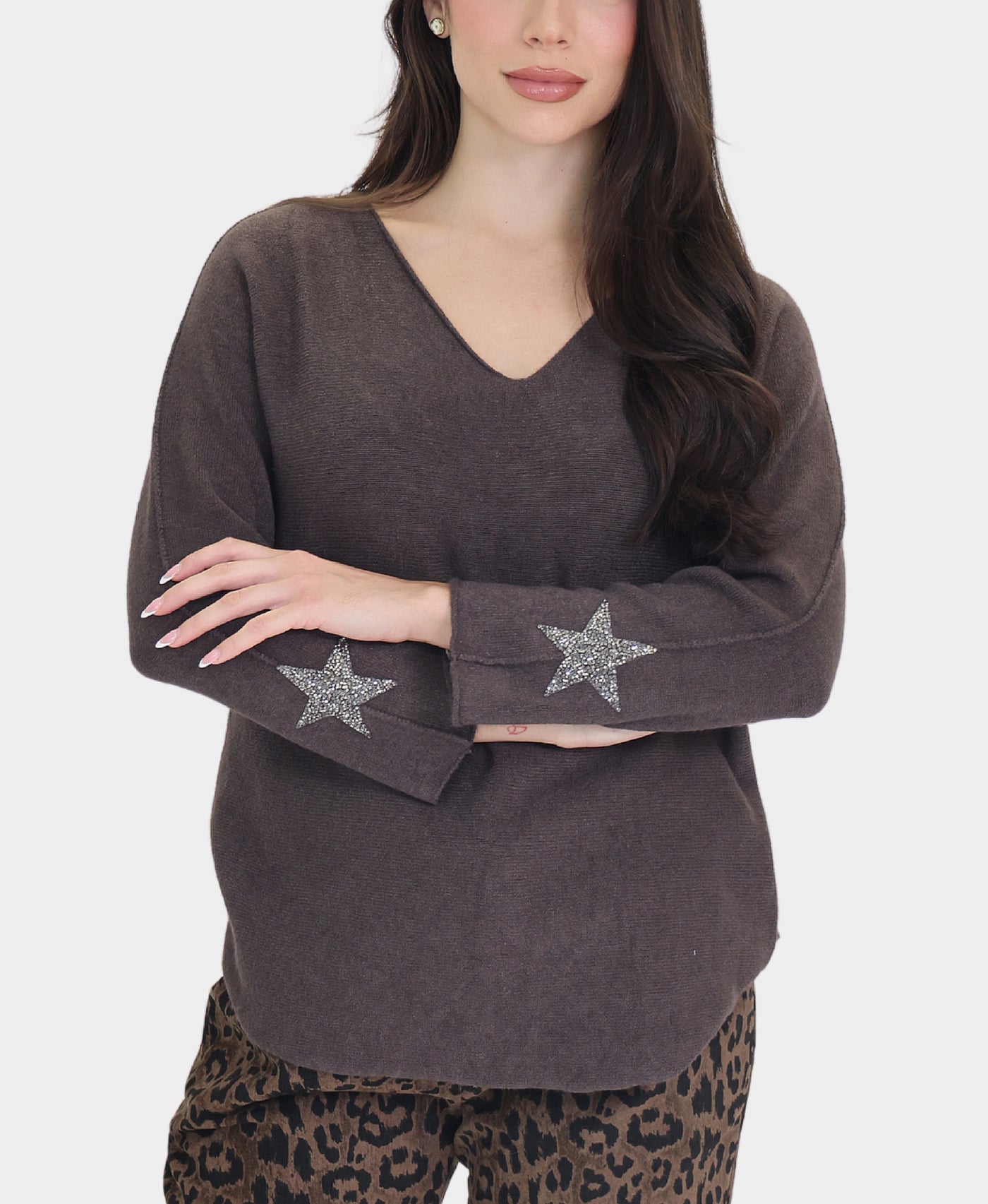Sweater w/ Beaded Stars on Cuff view 1