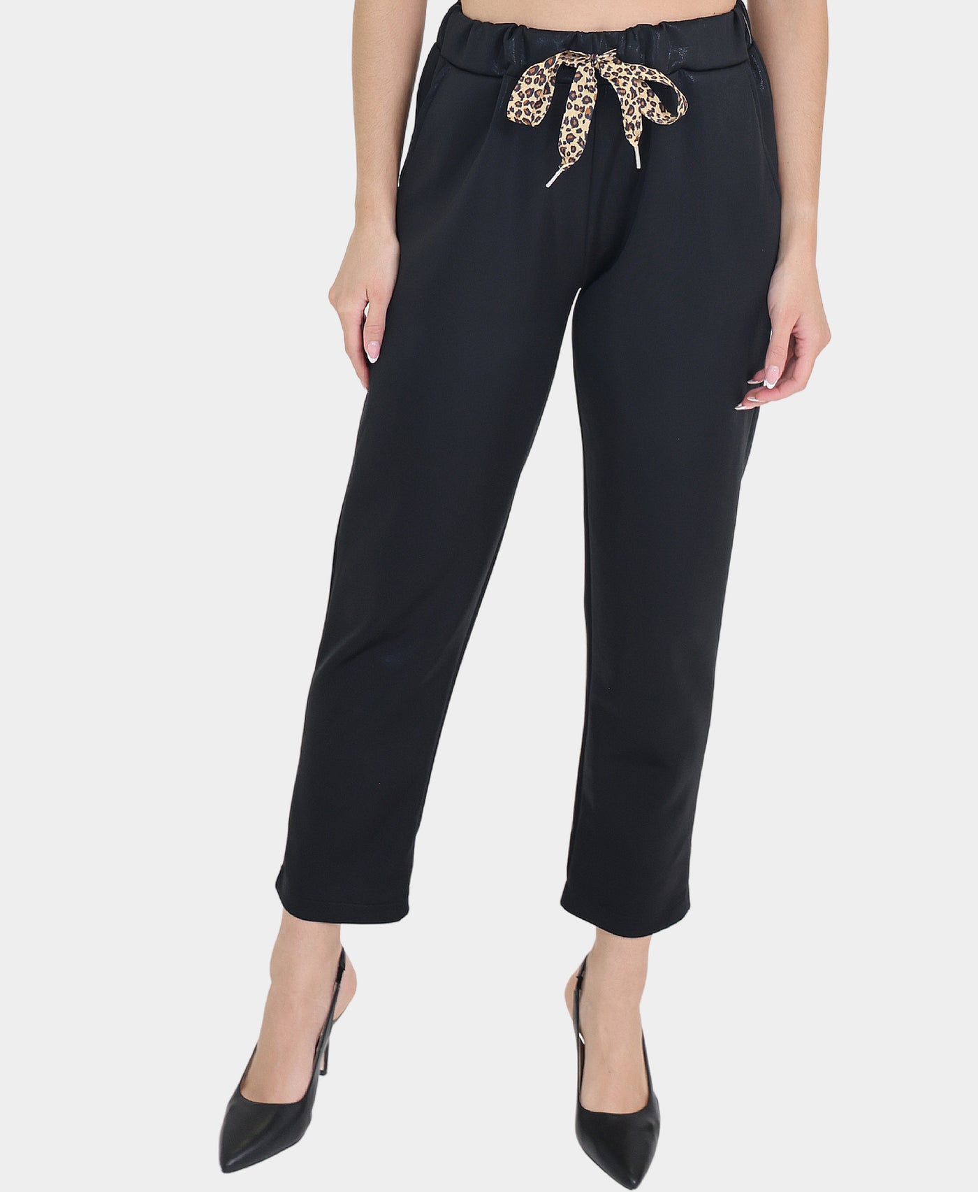 Shimmer Pants w/ Leopard Drawstring view 1