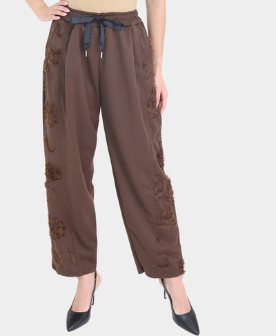 Faux Suede Pants w/ Soutache image 2