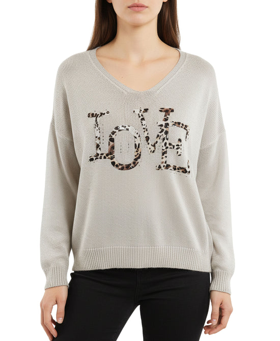 "Love" Knit Top w/ Sequin view 