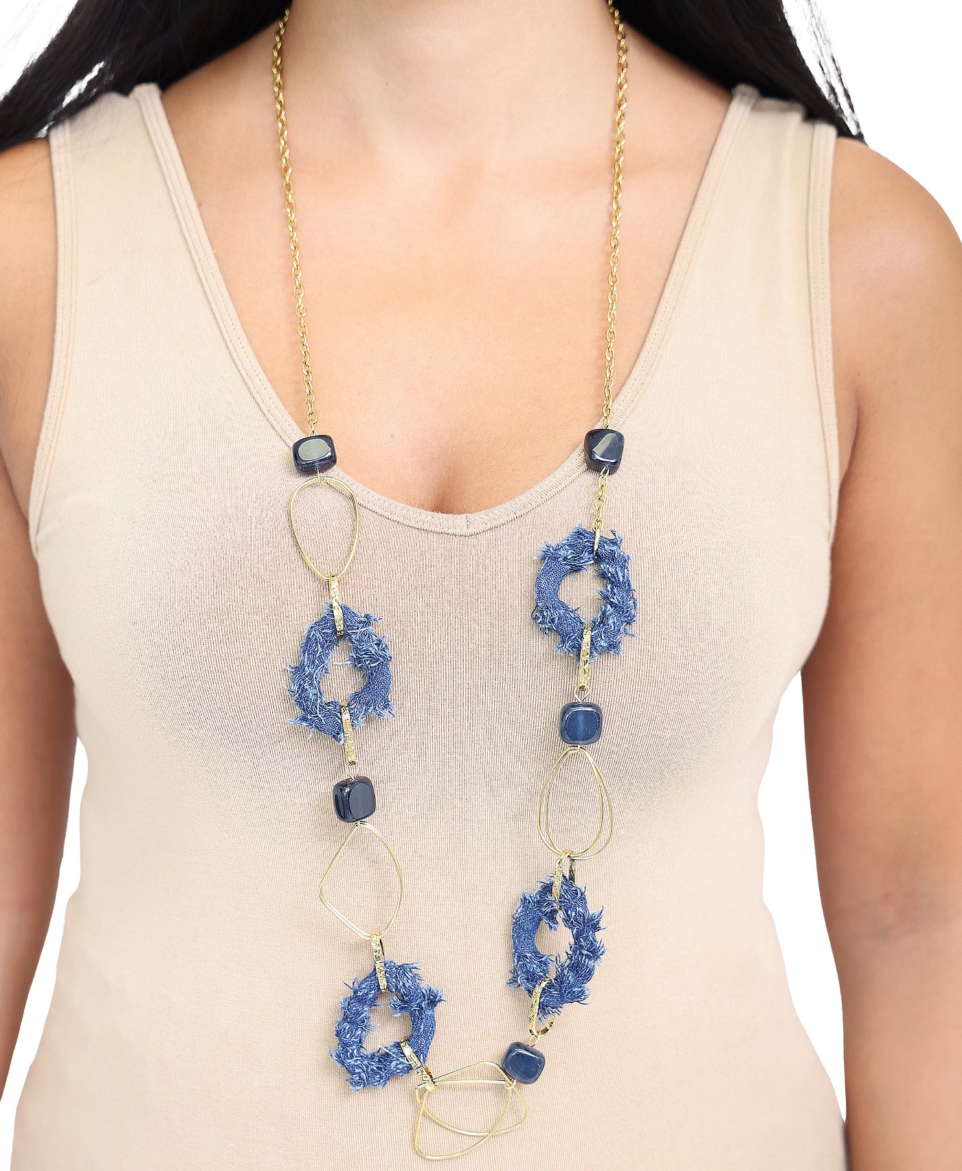 Denim Chain Necklace view 1
