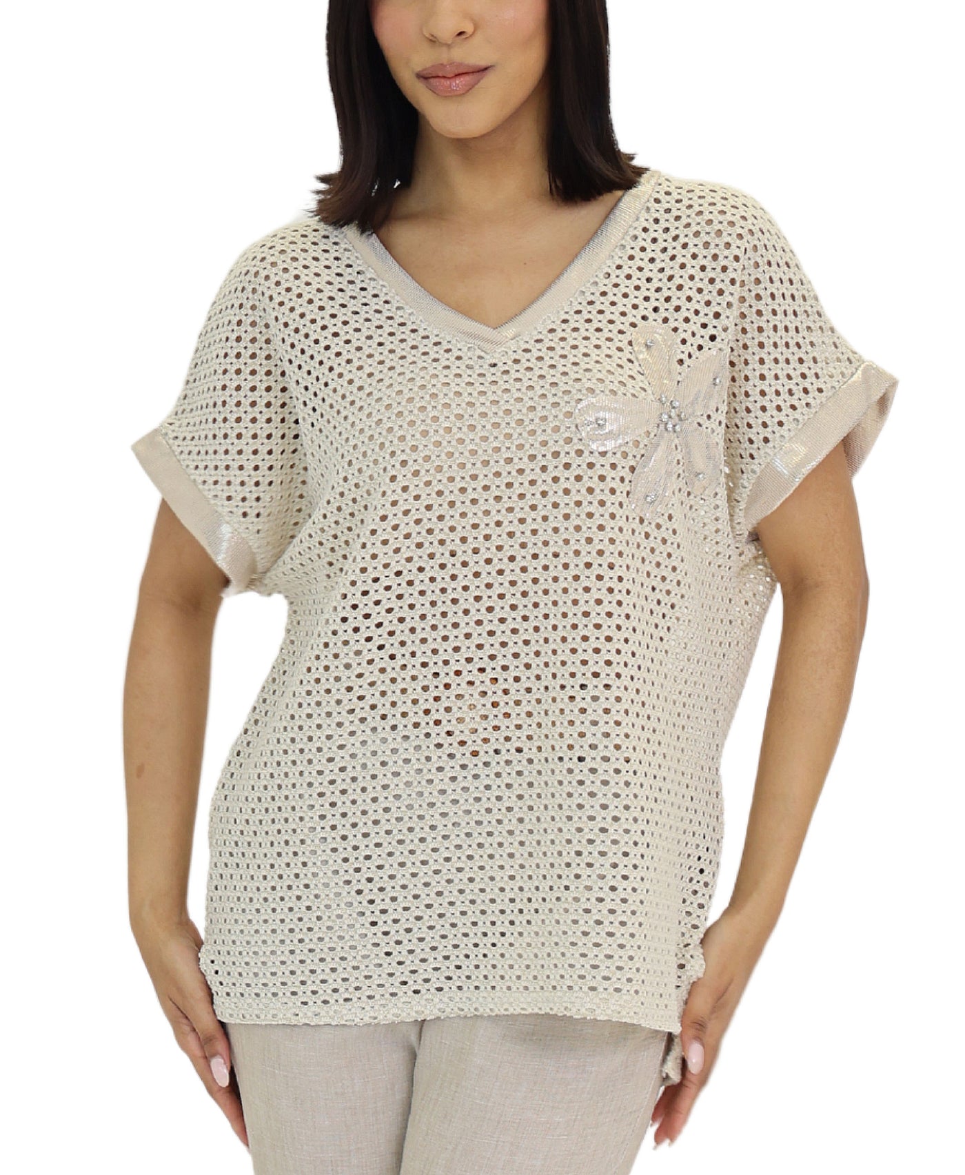 Crochet Top w/ Rhinestones view 1