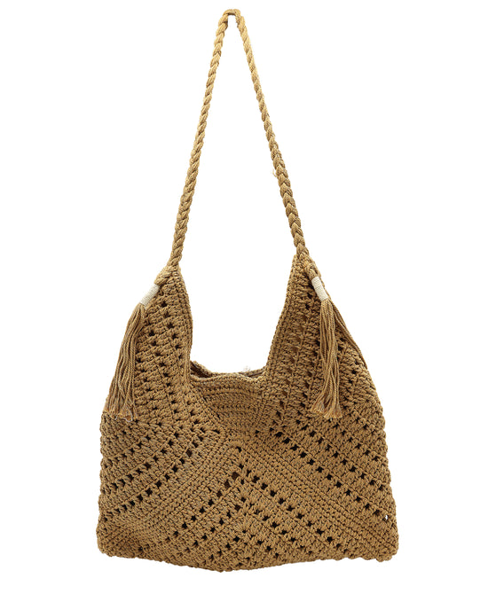 Crochet Tote Bag w/ Tassels view 