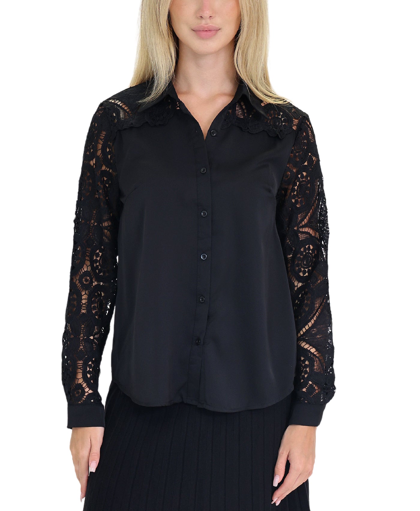 Blouse w/ Lace Sleeves view 1