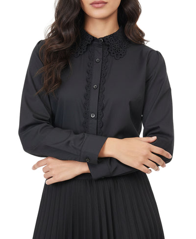 Blouse w/ Crochet Lace Trim image 1