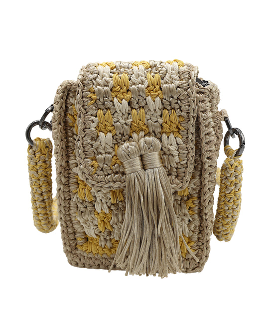 Crochet Crossbody Bag w/ Tassels view 